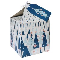 Pudełko na prezent  pudełko świąteczne w choinki 11x11 cm
