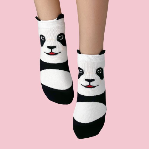 Urocze skarpetki panda - biało-czarne