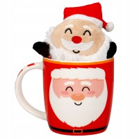 Kubek porcelanowy z maskotką Świętego Mikołaja