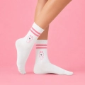 Skarpetki damskie za kostkę Królik Kawaii Sport - białe 36-41 CandySox