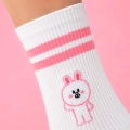 Skarpetki-damskie-za-kostkę-Królik-Kawaii-Sport---białe--CandySox-detal.jpg