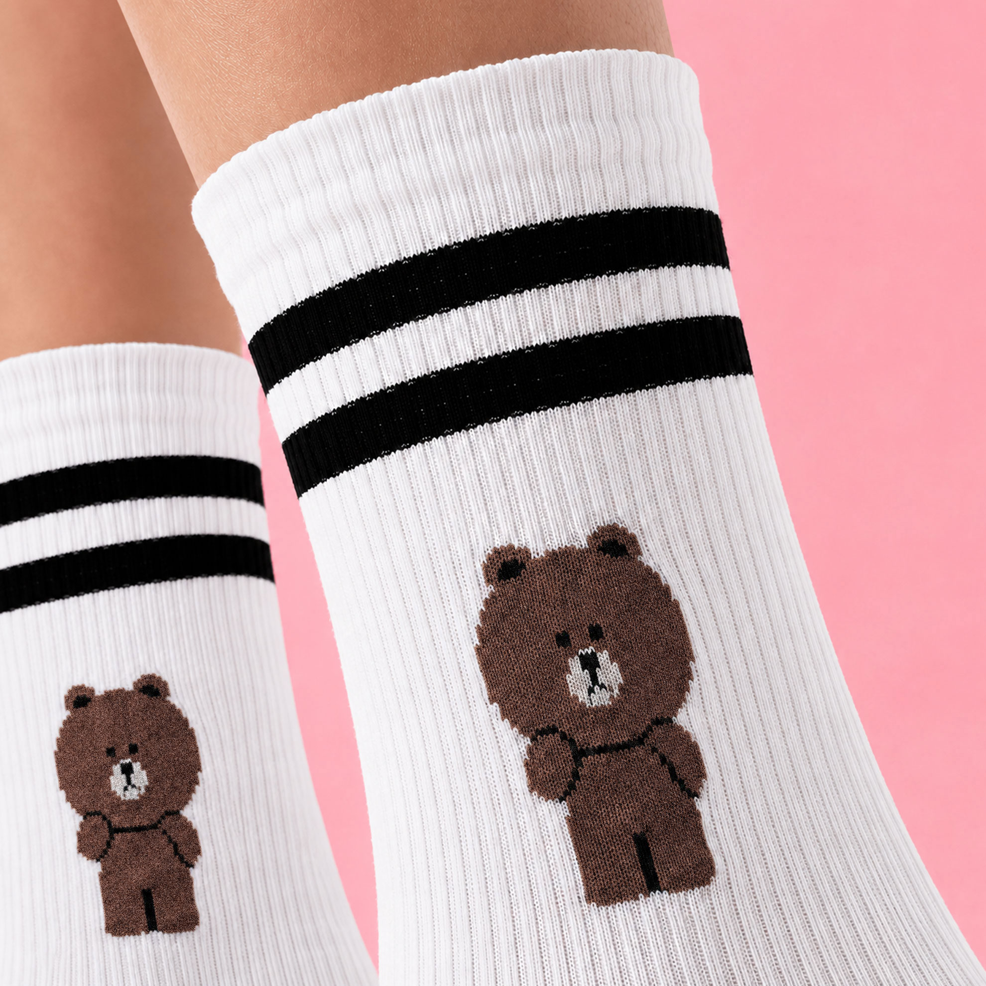 Skarpetki sportowe ściągacz crew Miś teddy detal CandySox 36-41
